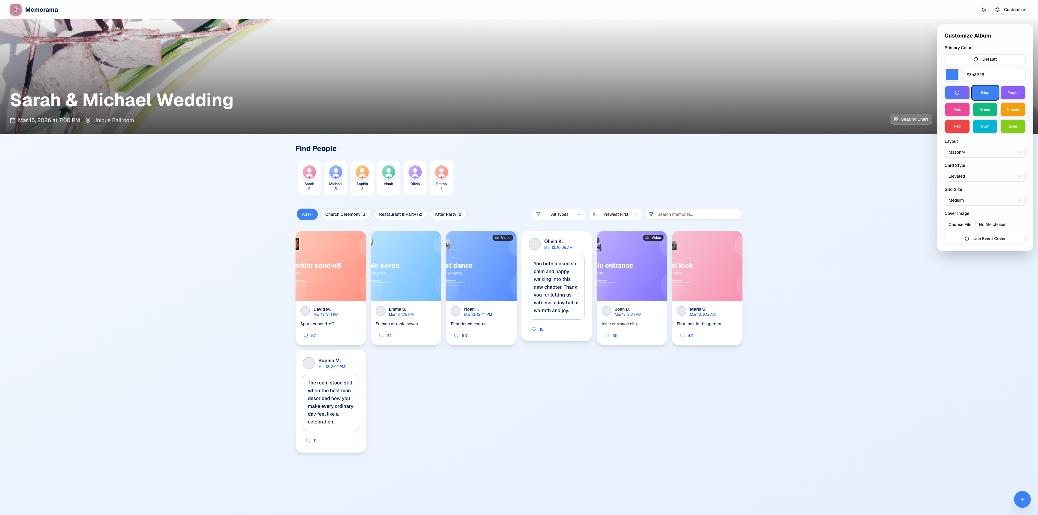 Blue digital album theme