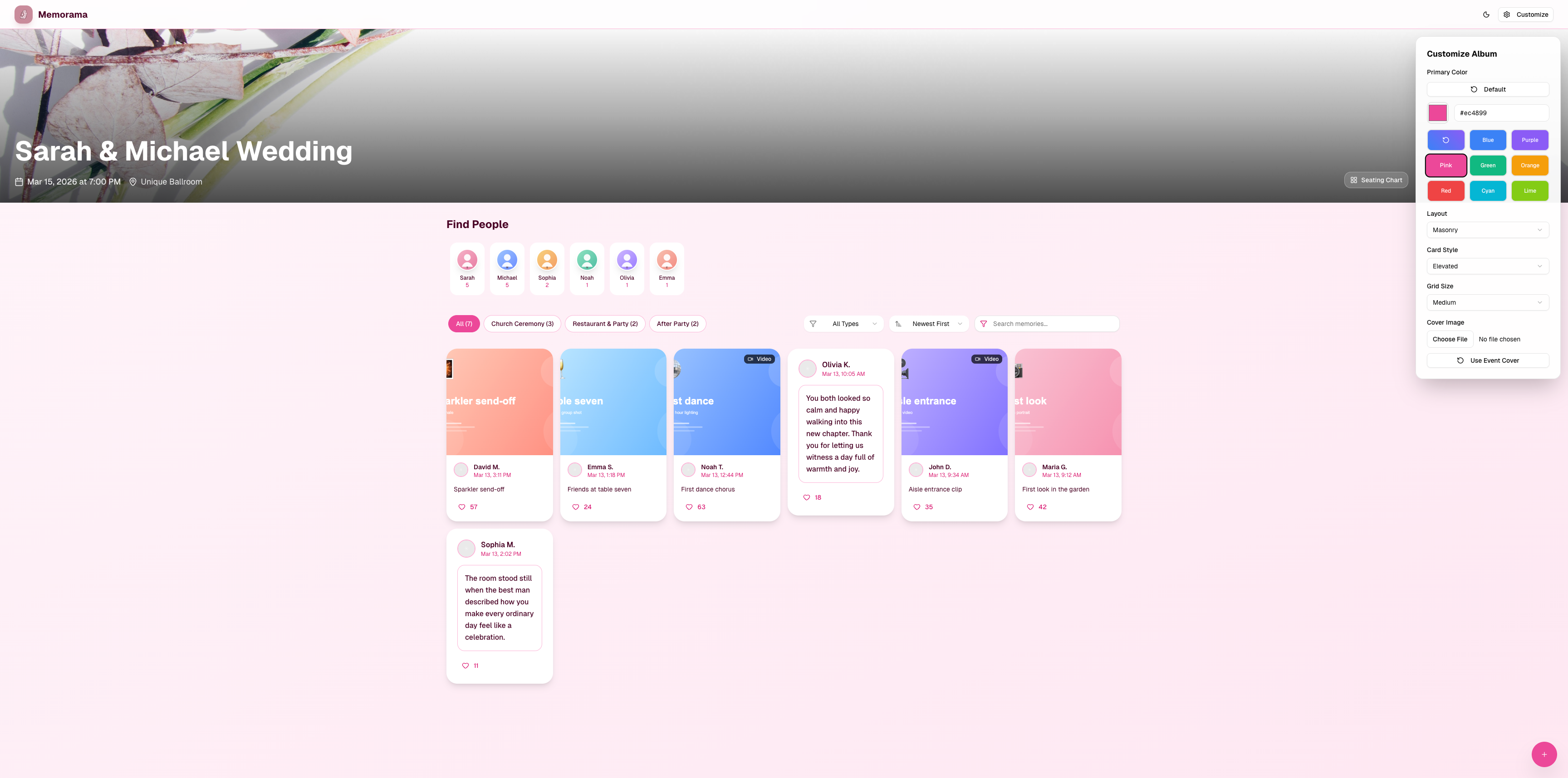Pink digital album theme