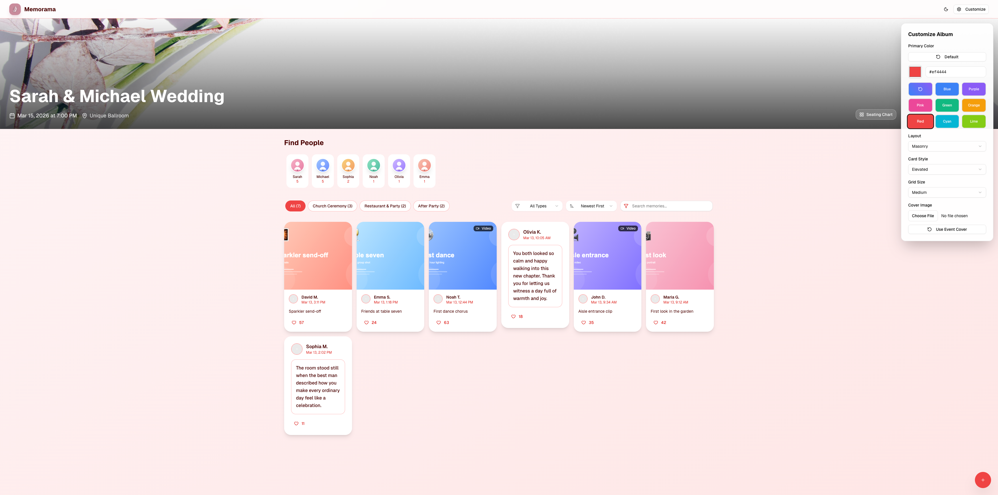 Red digital album theme